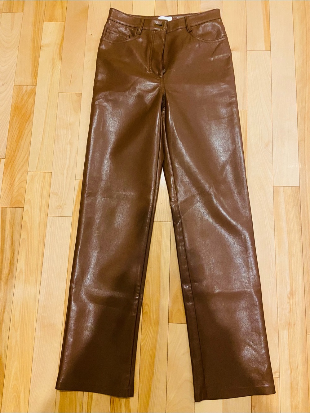 Wilfred Brown Faux Leather Waistband Detail